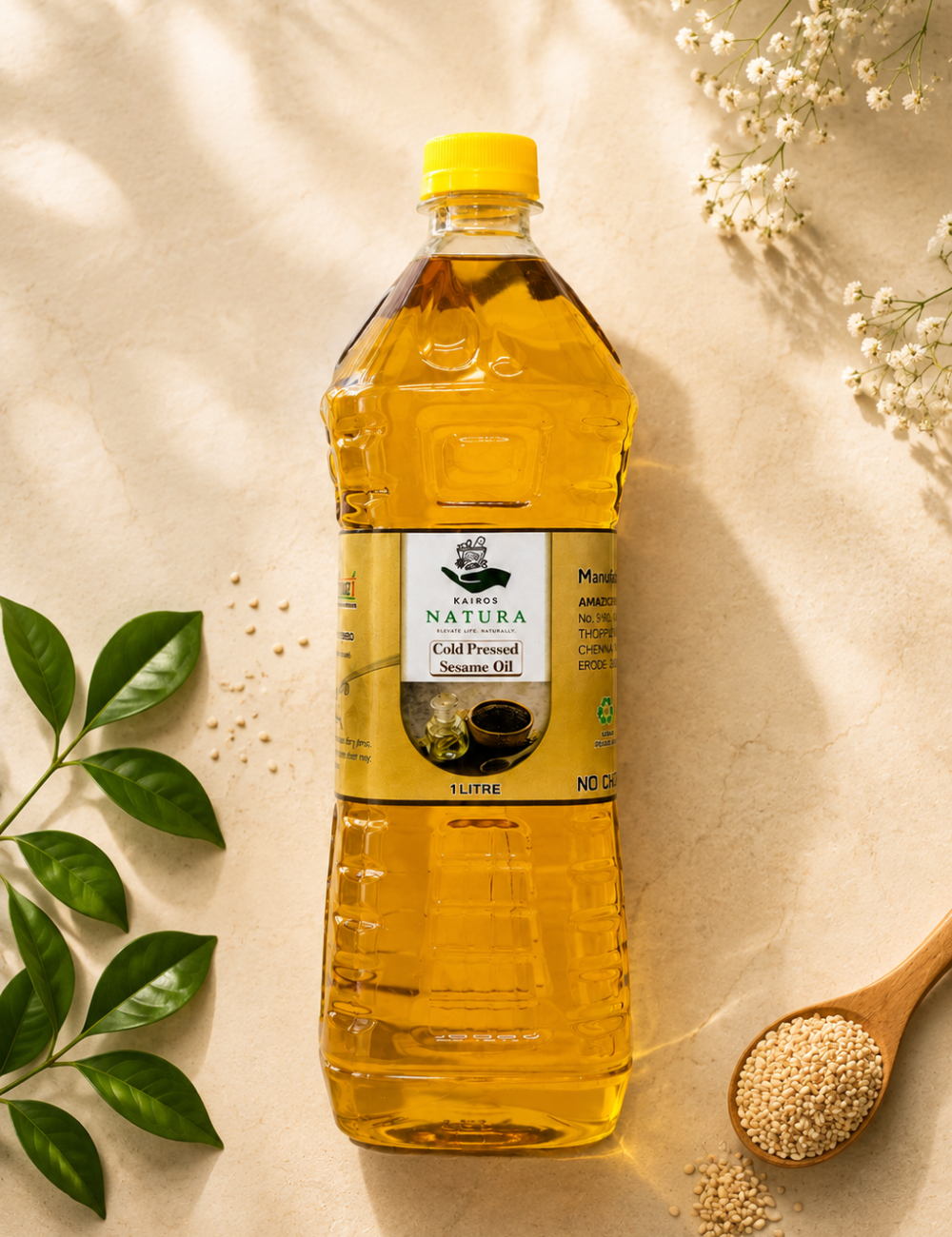 Kairos Natura Cold Pressed Sesame Oil – 1 Litre