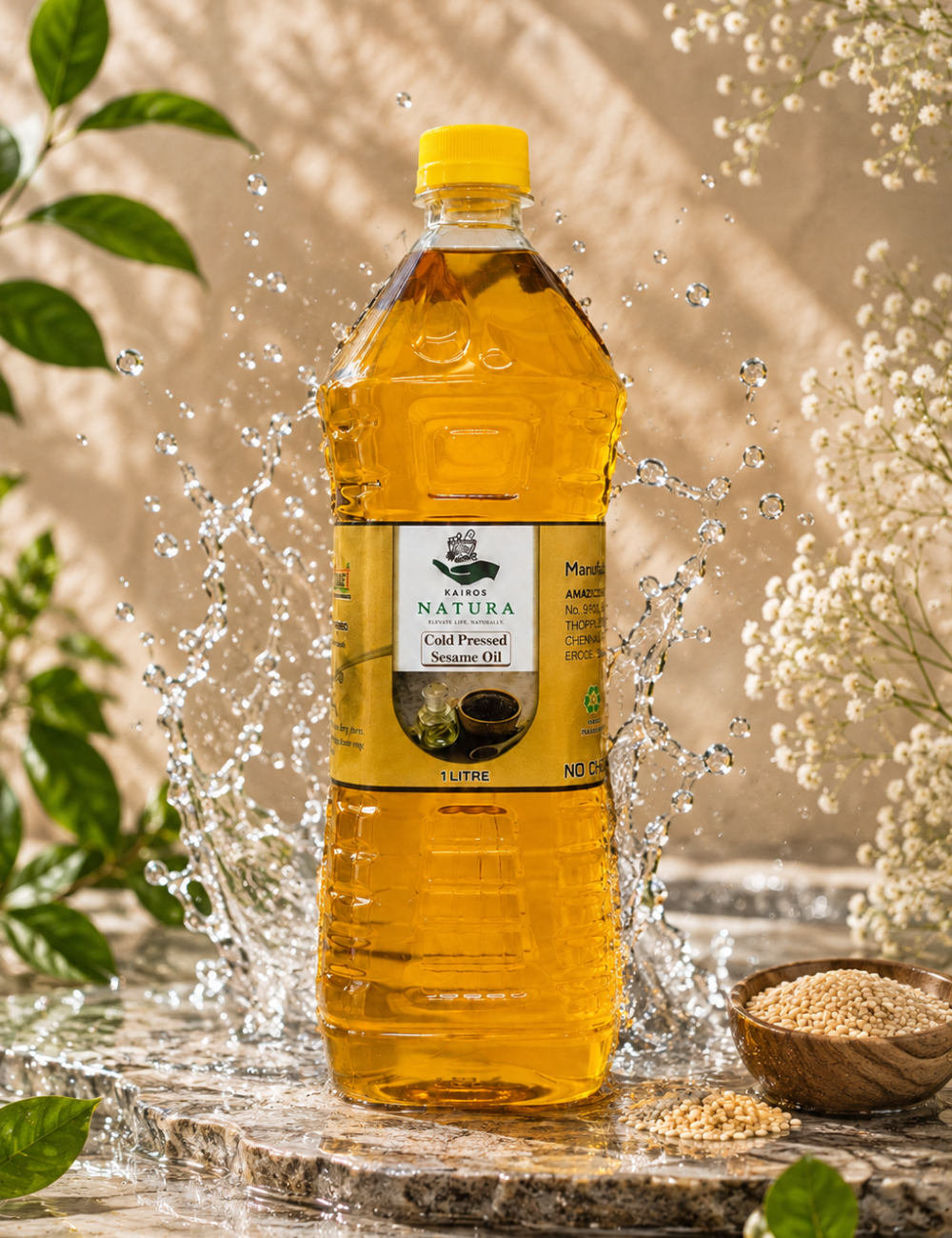 Kairos Natura Cold Pressed Sesame Oil – 1 Litre