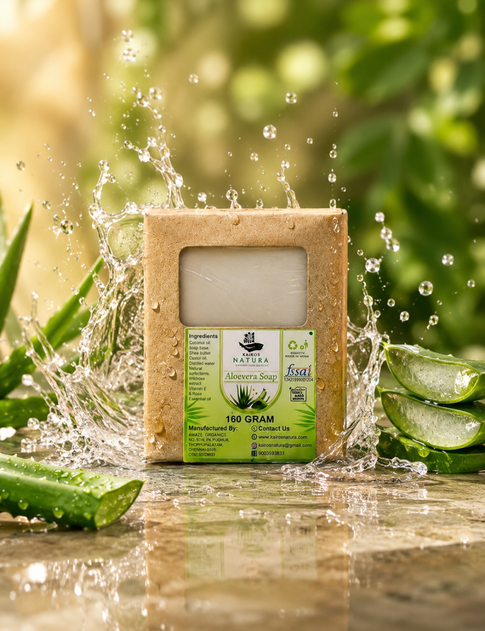 Kairos Natura Aloe Vera Soap – 160 Gram