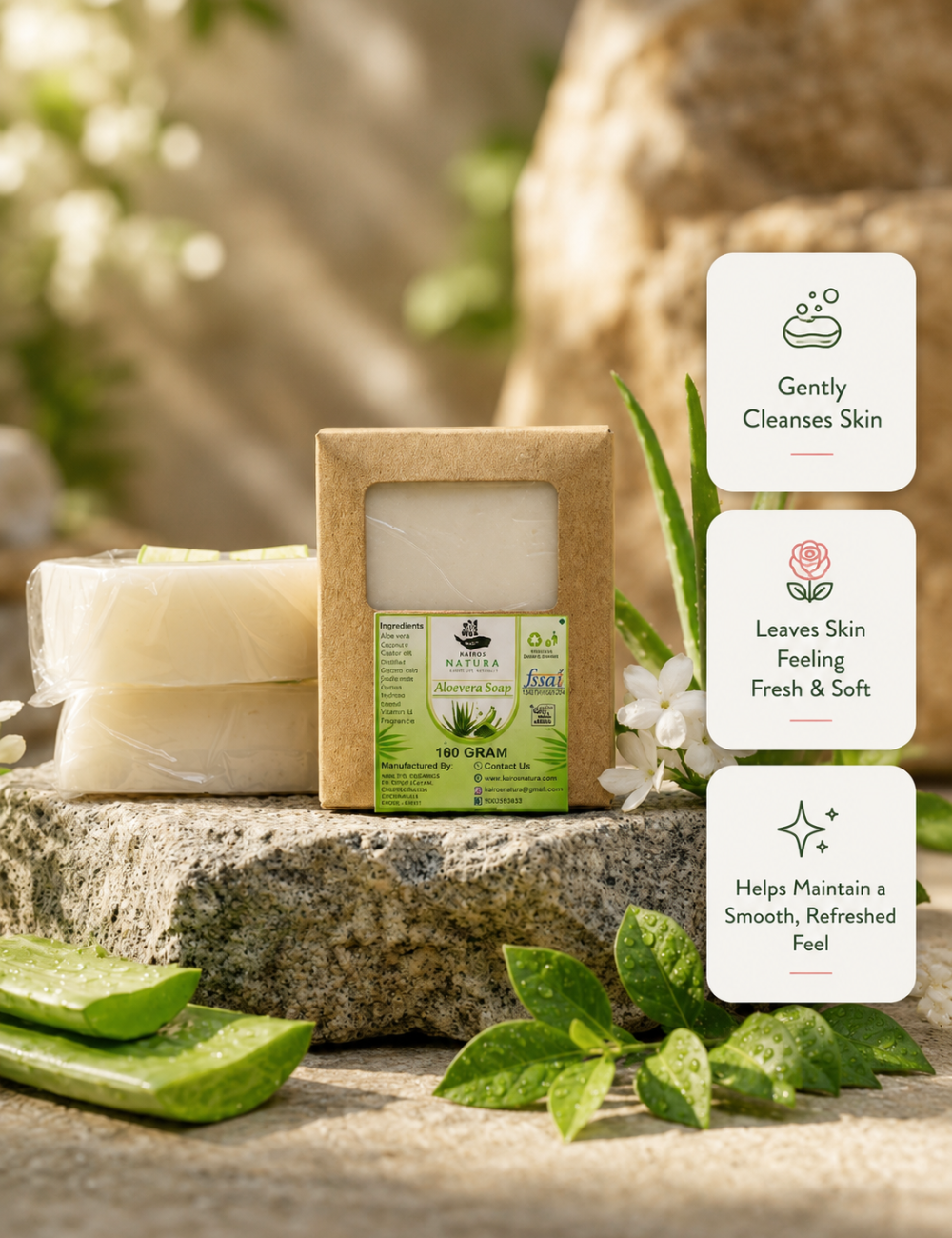Kairos Natura Aloe Vera Soap – 160 Gram