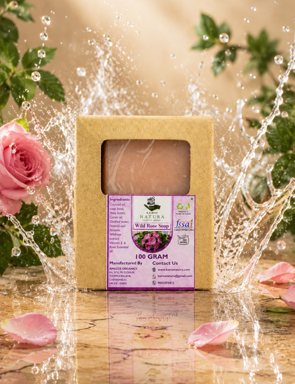 Kairos Natura Wild Rose Soap – 100 Gram