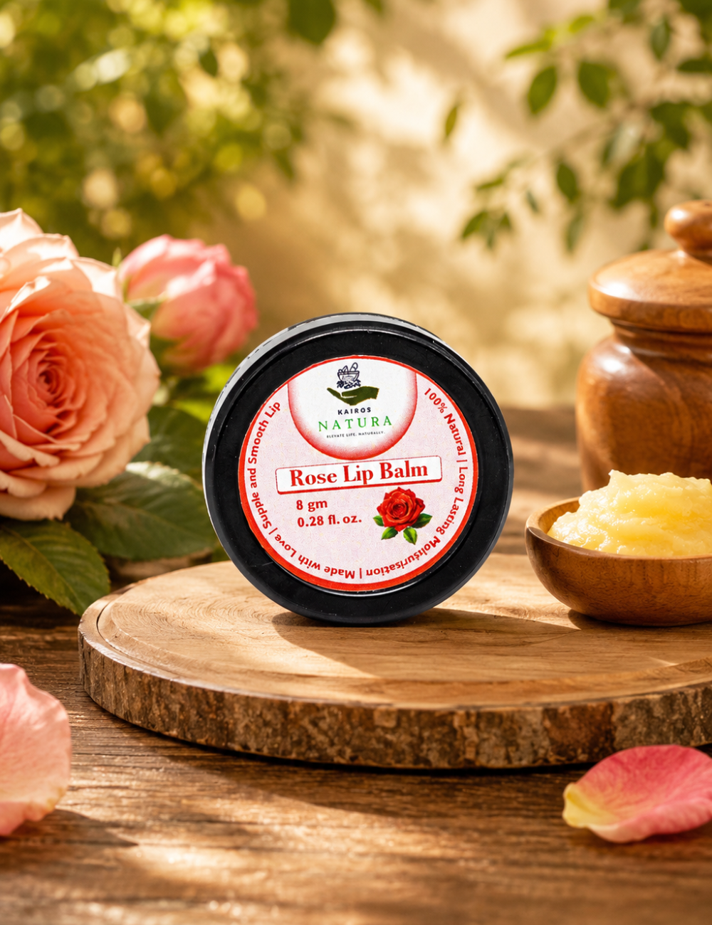 Kairos Natura Rose Lip Balm – 8 Gram