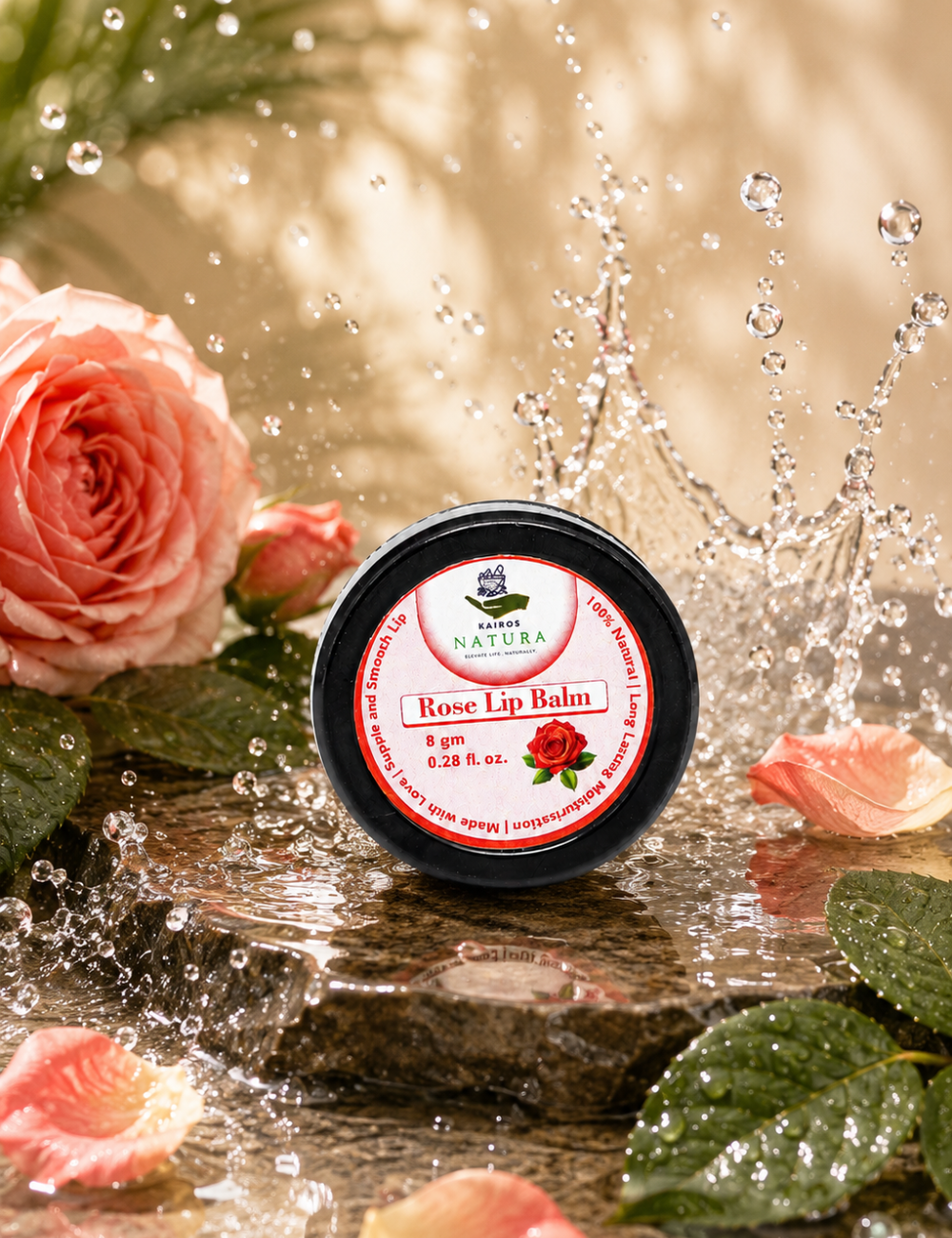 Kairos Natura Rose Lip Balm – 8 Gram