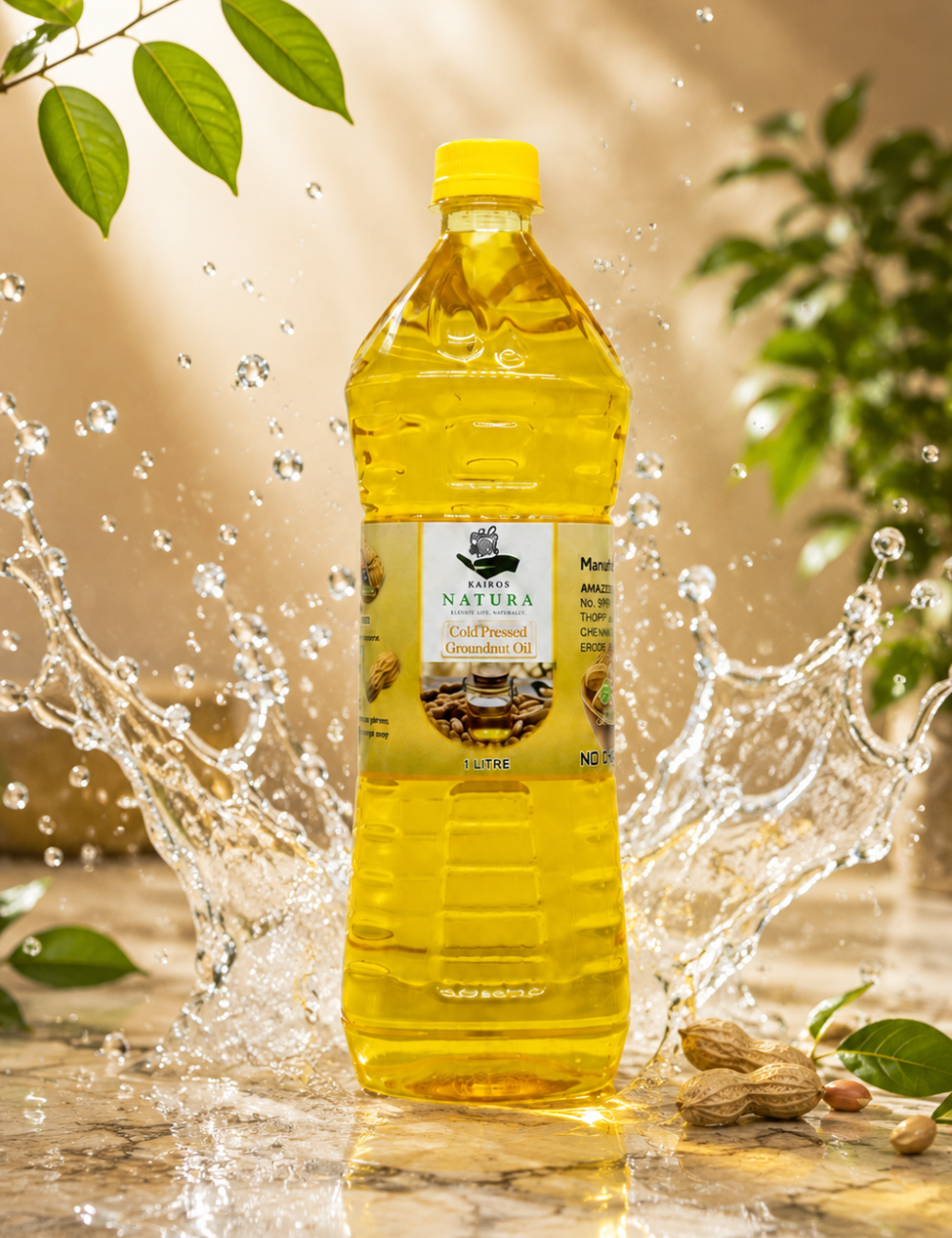 Kairos Natura Cold Pressed Groundnut Oil – 1 Litre