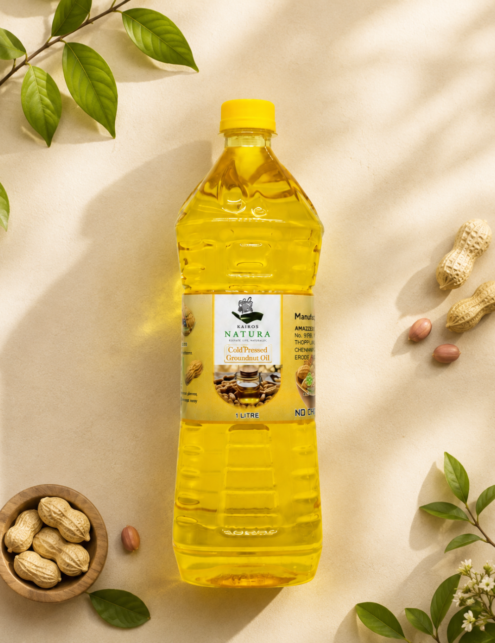 Kairos Natura Cold Pressed Groundnut Oil – 1 Litre
