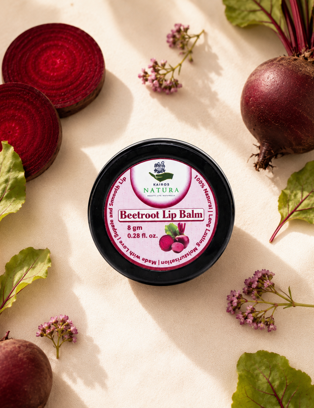 Kairos Natura Beetroot Lip Balm – 8 Gram